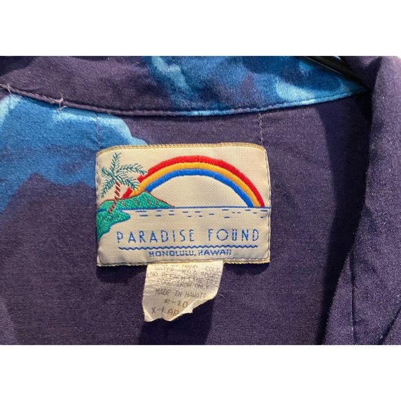 Paradise Found Hawaiian Shirt XL, Honolulu Hawaii, 100% Rayon, Surfboard graphic - Picture 4 of 4